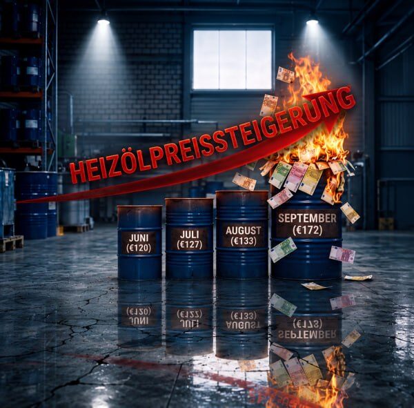 Heizölpreissteigerung: Ölfässer von Juni bis September
